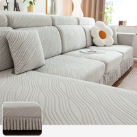 Stretchable jacquard velvet sofa cover suitable for all four seasons.