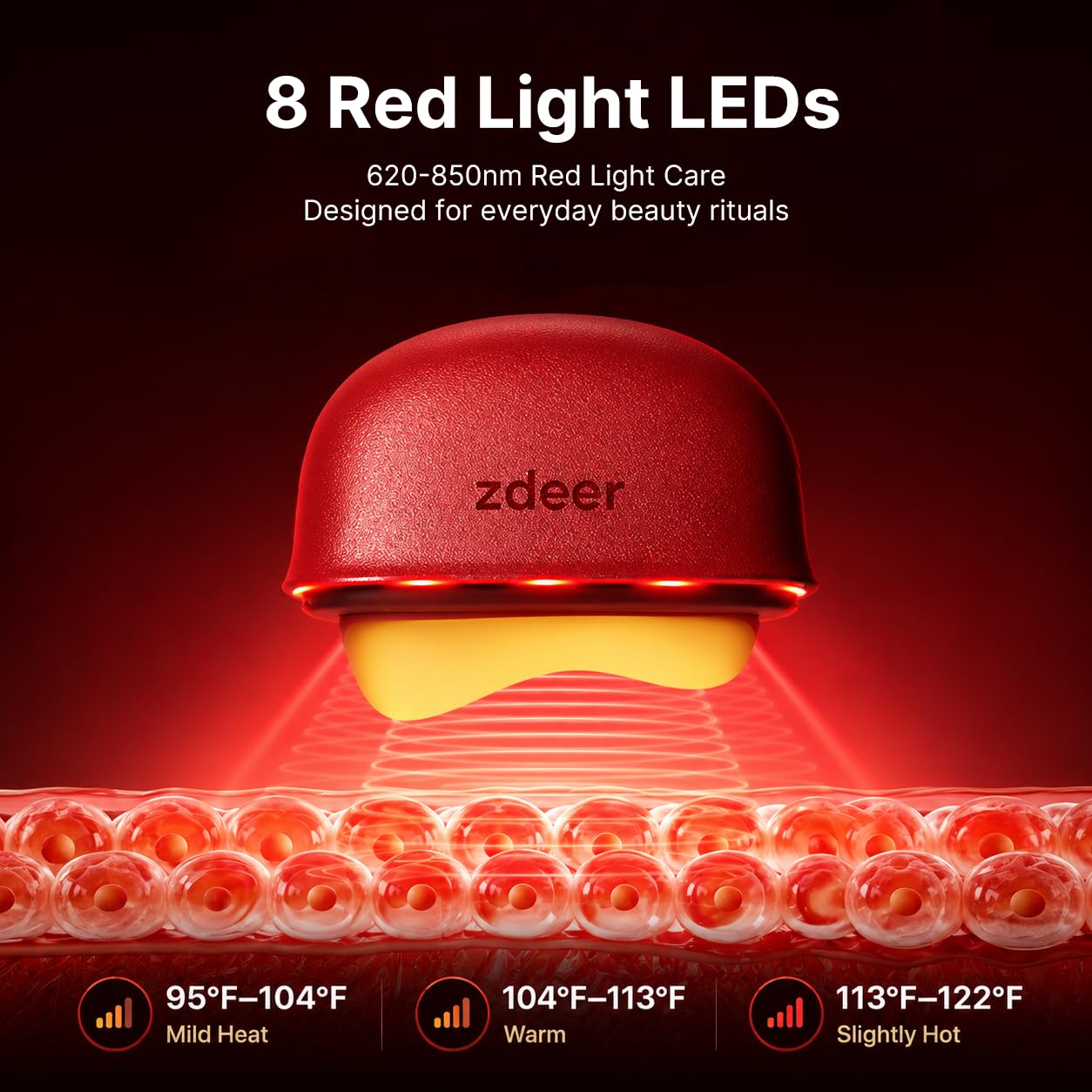 Red Light Facial Massager with Heat & Vibration, Face & Neck Tool