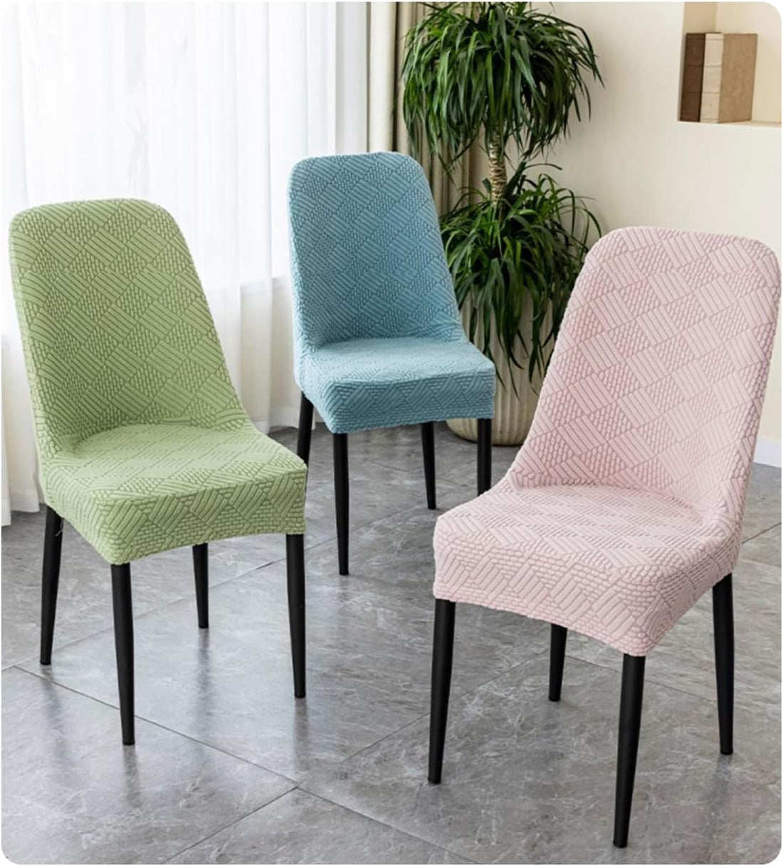 Jacquard Curved Back Dining Chair Covers