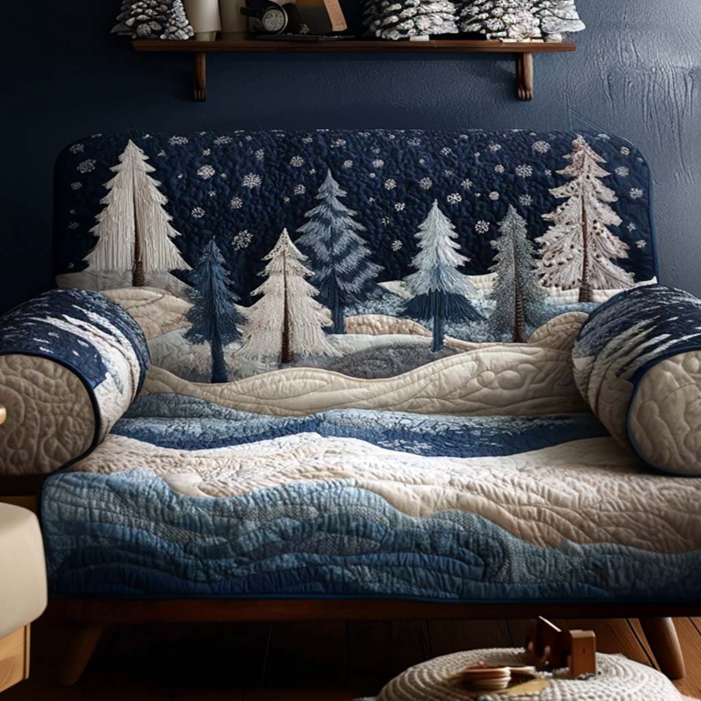 Festive Paw Quilted Sofa Cover