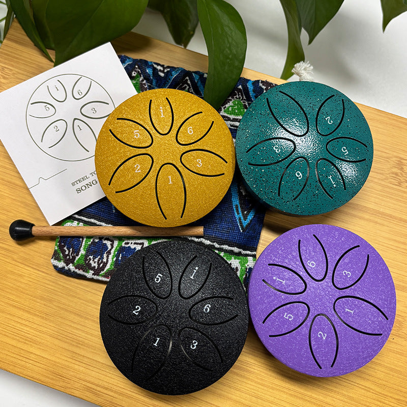 Elegant Metal Drum – 3-inch, 6 Sounds, Includes Free Accessories
