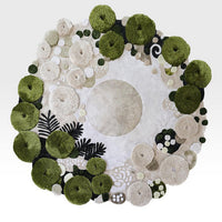 Forest Moss Hand-Tufted Green Abstract Area Rug | Sculptural Texture