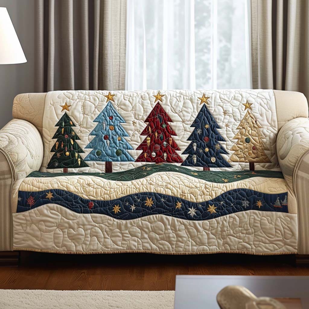 Festive Paw Quilted Sofa Cover