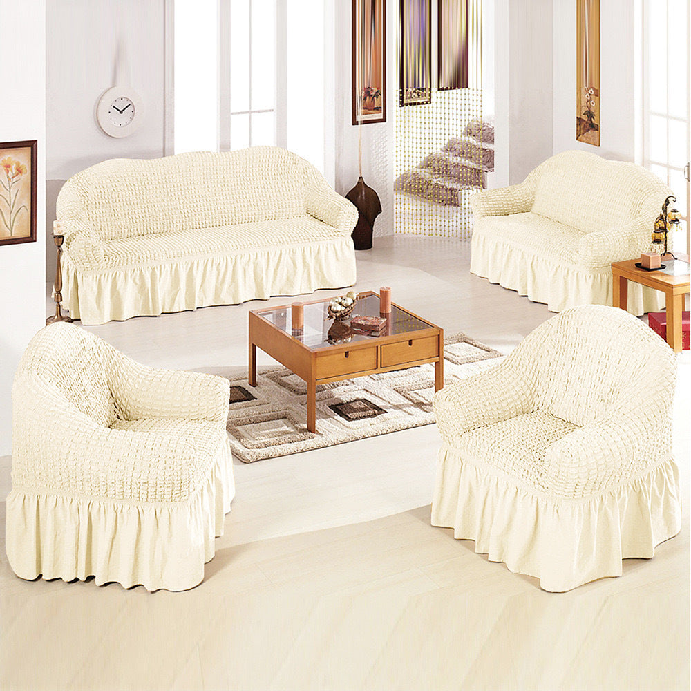 Premium Cotton Stretch Sofa Cover – Soft, Durable & Protective