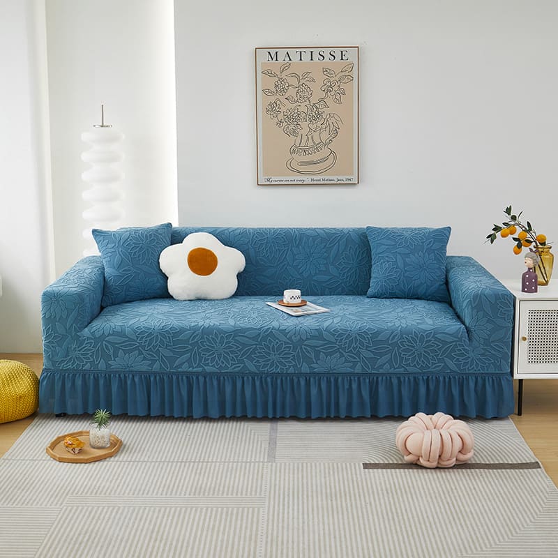 Sofa cover with camellia flower pattern