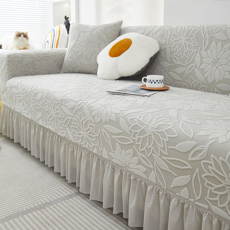 Sofa cover with camellia flower pattern