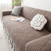 Stretch Sofa Chair Cover with Ruffled Lace Trim
