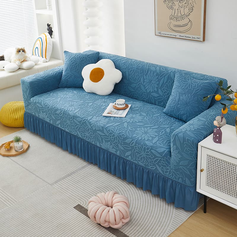 Sofa cover with camellia flower pattern