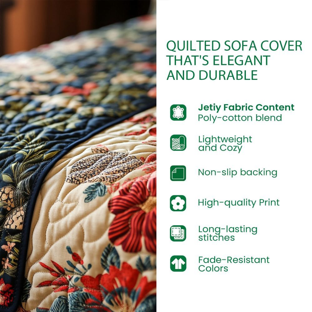 Festive Paw Quilted Sofa Cover