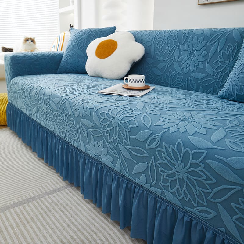 Sofa cover with camellia flower pattern