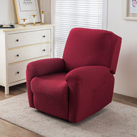 Stretch Sofa Cover with Grid Pattern – Elastic Slipcover for Living Room Furniture