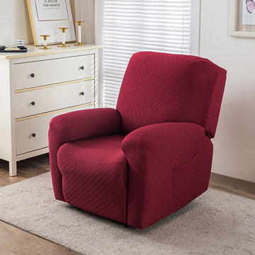 Stretch Sofa Cover with Grid Pattern – Elastic Slipcover for Living Room Furniture