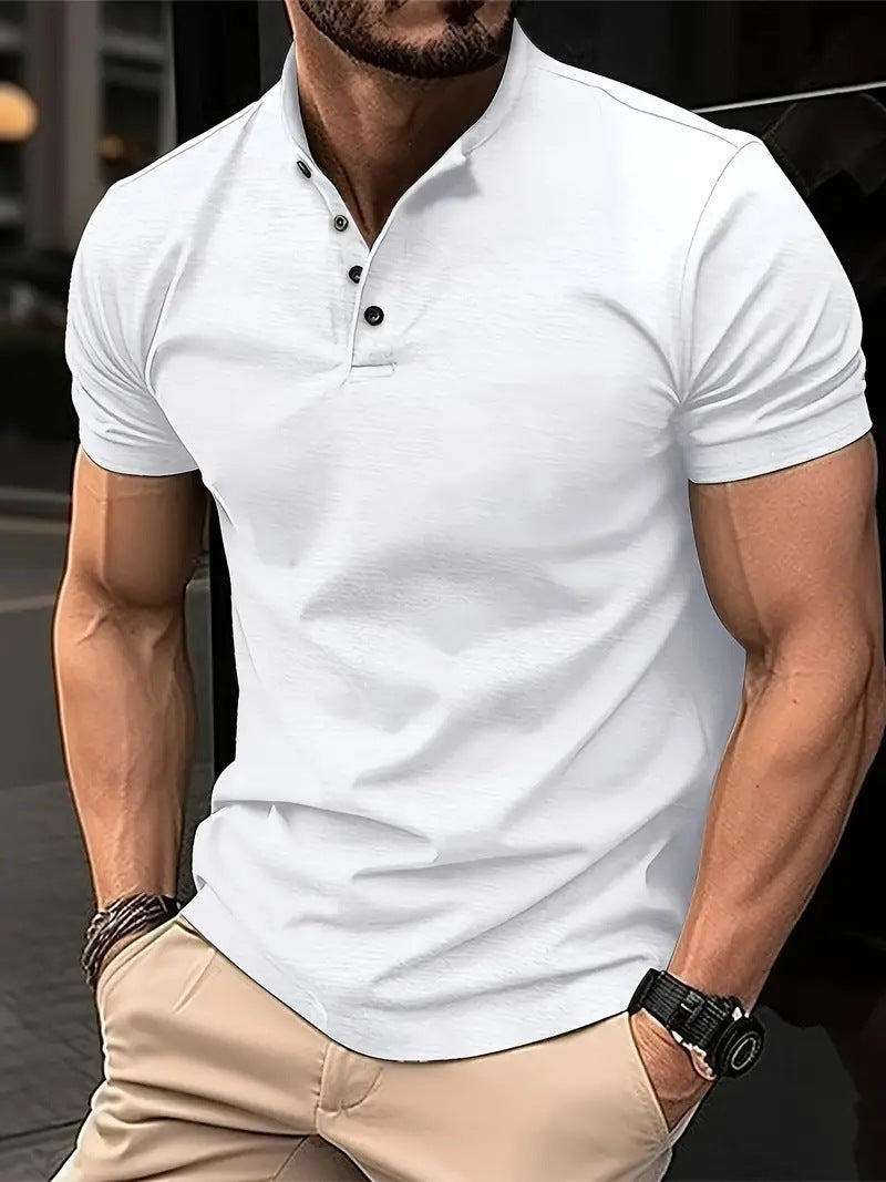 Men’s Mandarin Collar Polo Shirt