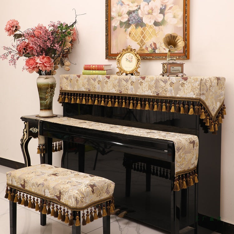 Piano dust cover full cover cover cloth high-end Nordic simple light luxury high-end sense new half cover high-end piano cover cloth