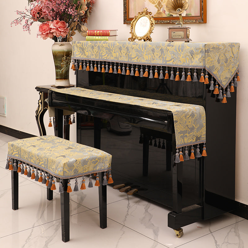 Vỏ phủ bụi đàn piano, vỏ vải trùm kín, cao cấp, phong cách Bắc Âu tối giản, sang trọng nhẹ, cảm giác cao cấp, vỏ nửa mới, vỏ vải đàn piano cao cấp