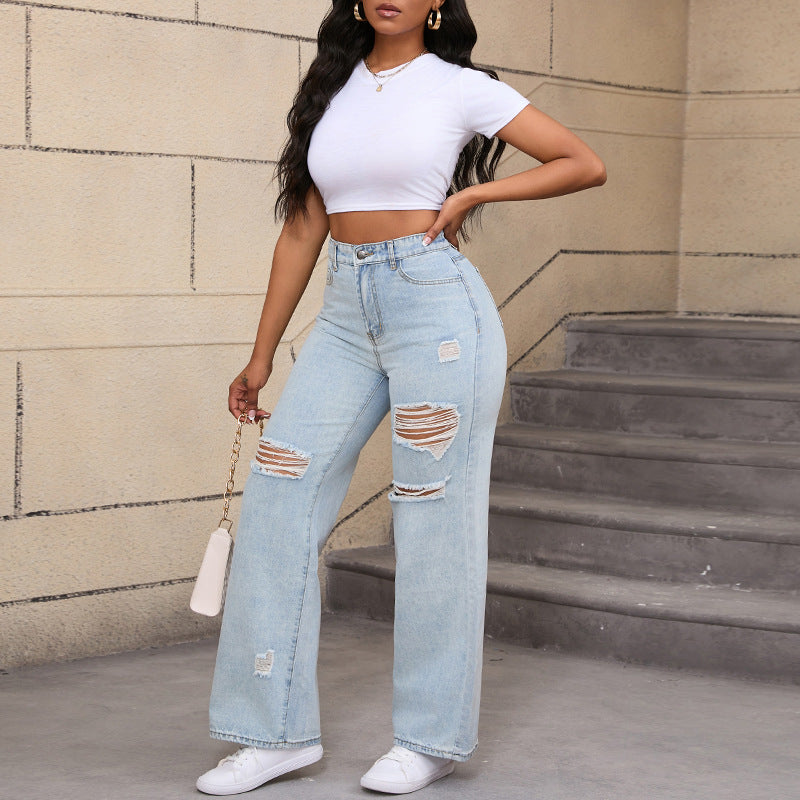 Stretchy ripped jeans