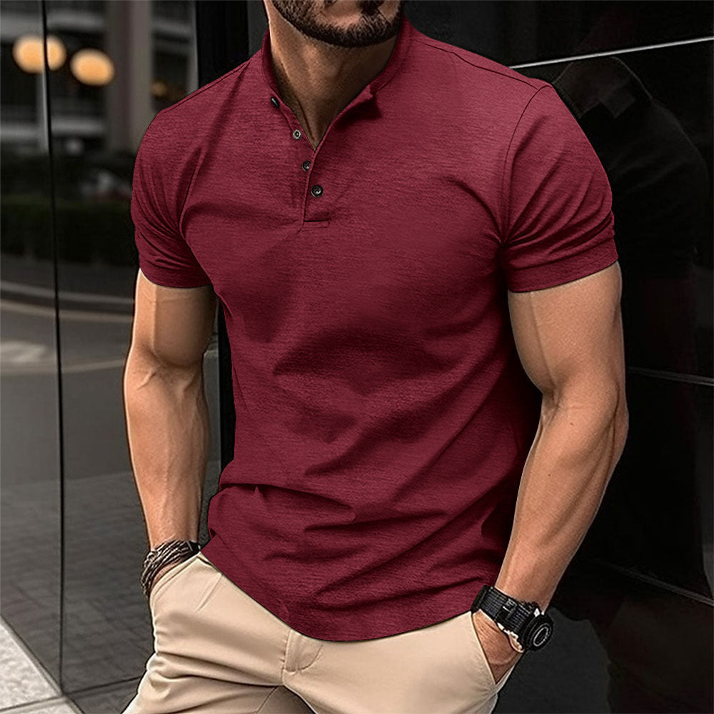 Men’s Mandarin Collar Polo Shirt