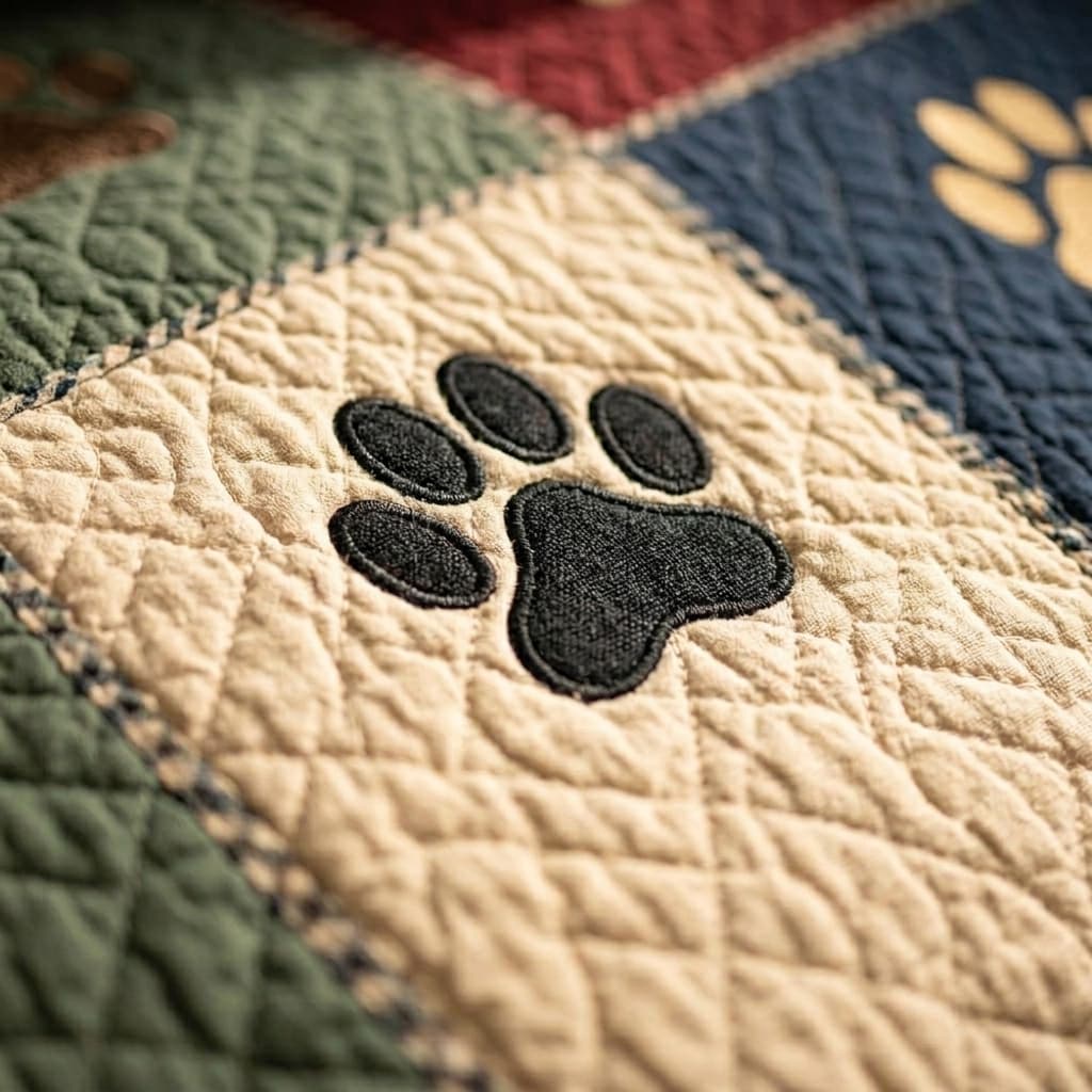 Festive Paw Quilted Sofa Cover