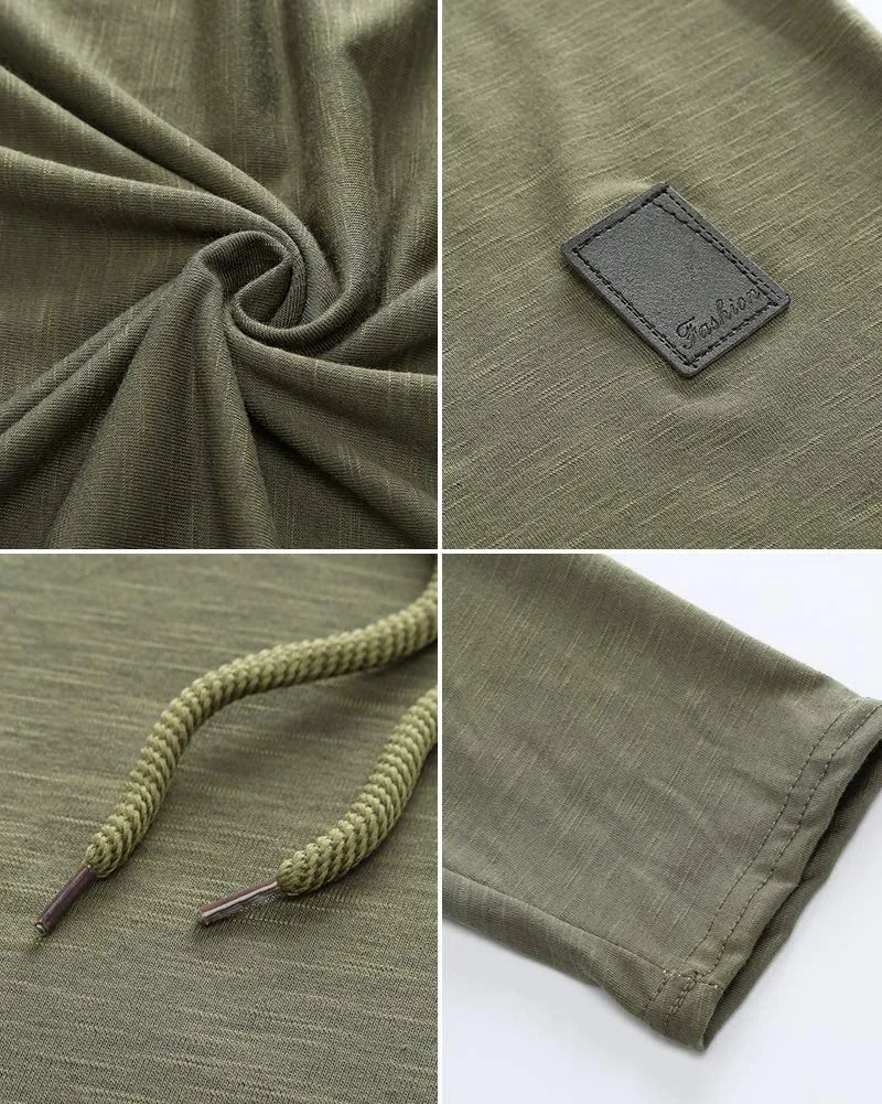 Men’s Hooded Long Sleeve T-Shirt T145