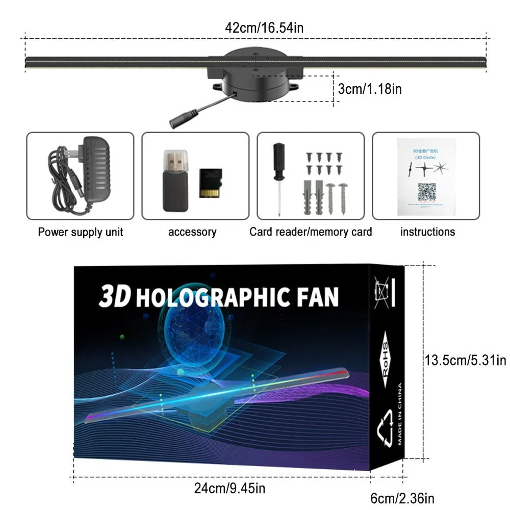 42cm 3D Holographic Naked-Eye Fan Display